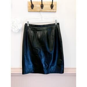 Carlisle Vintage 100% Leather Black Skirt Size M